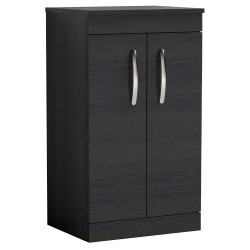 Athena 500mm Freestanding Cabinet & Worktop - Charcoal Black Woodgrain