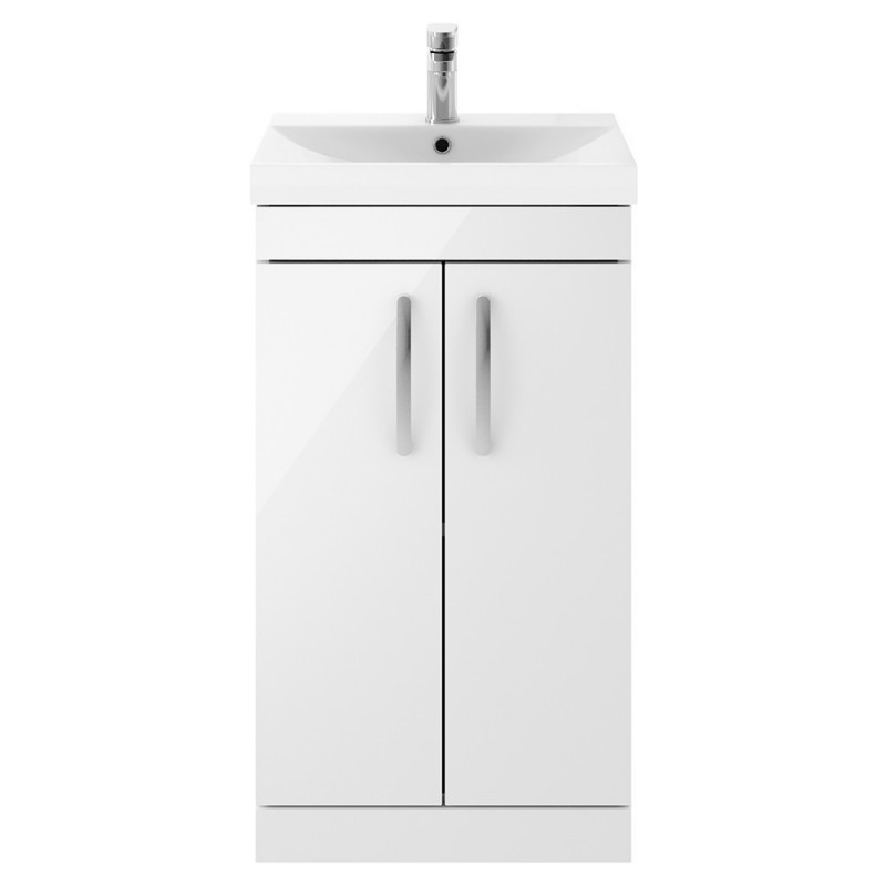 Athena 500mm Freestanding Vanity With Thin-Edge Basin - Gloss White