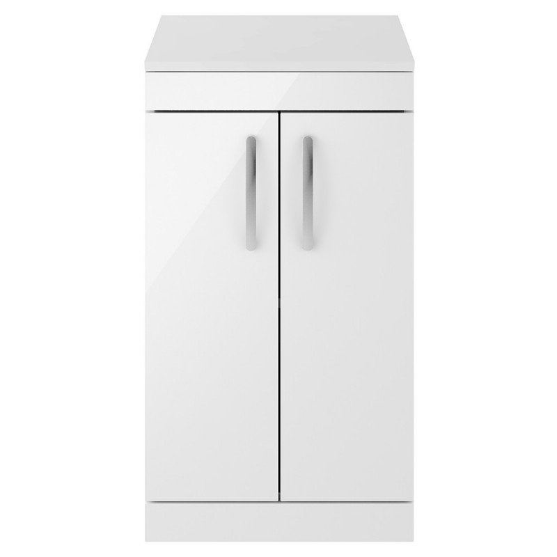 Athena 500mm Freestanding Cabinet & Worktop - Gloss White