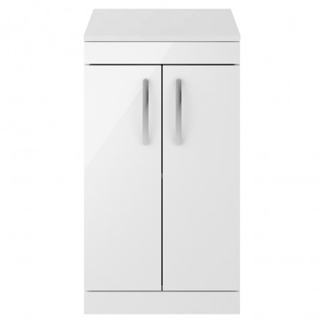 Athena 500mm Freestanding Cabinet & Worktop - Gloss White