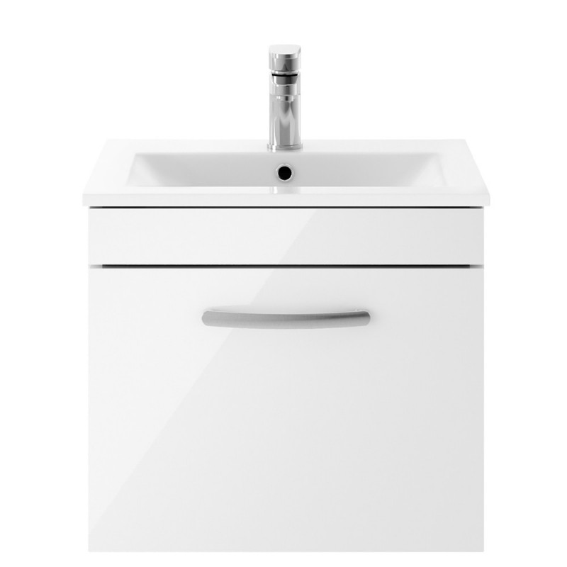 Athena 500mm Wall Hung Cabinet & Minimalist Basin - Gloss White Athena 500mm Wall Hung Cabinet & Minimalist Basin - Gloss White