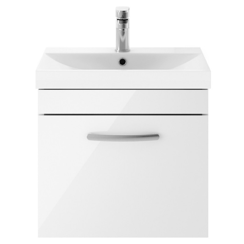 Athena 500mm Wall Hung Vanity & Thin-Edge Basin - Gloss White Athena 500mm Wall Hung Vanity & Thin-Edge Basin - Gloss White