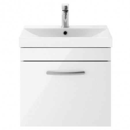 Athena 500mm Wall Hung Vanity & Thin-Edge Basin - Gloss White