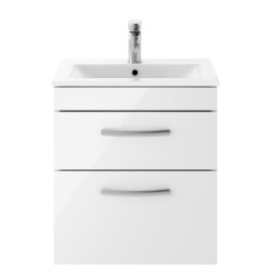 Athena 500mm Wall Hung Cabinet & Minimalist Basin - Gloss White