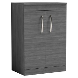 Athena 600mm Freestanding Cabinet & Worktop - Anthracite Woodgrain