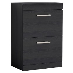 Athena 600mm Freestanding Cabinet & Worktop - Charcoal Black Woodgrain