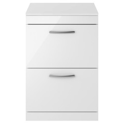 Athena 600mm Freestanding Cabinet & Worktop - Gloss White