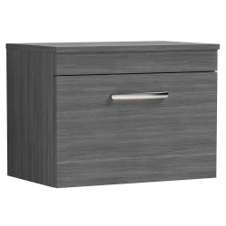 Athena 600mm Wall Hung Cabinet & Worktop - Anthracite Woodgrain