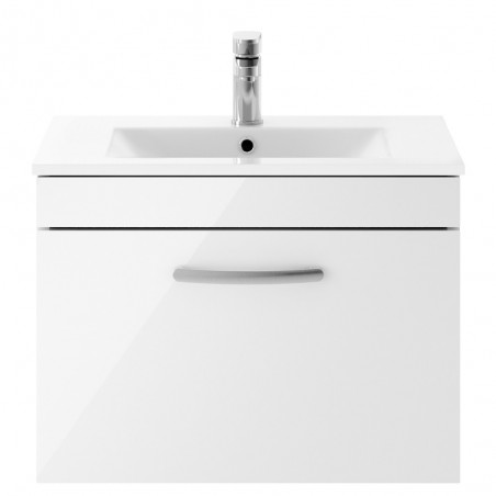 Athena 600mm Wall Hung Cabinet & Minimalist Basin - Gloss White