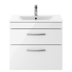 Athena 600mm Wall Hung Cabinet & Minimalist Basin - Gloss White