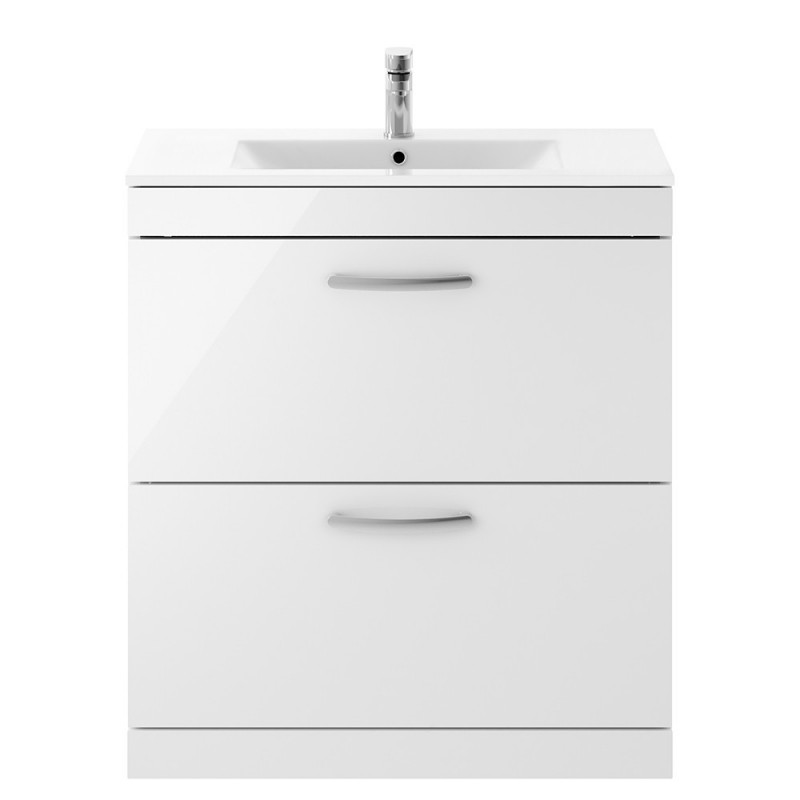 Athena 800mm Freestanding Cabinet & Minimalist Basin - Gloss White Athena 800mm Freestanding Cabinet & Minimalist Basin - Gloss White