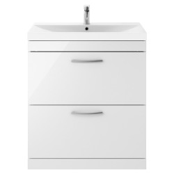 Athena 800mm Freestanding Cabinet & Thin-Edge Basin - Gloss White