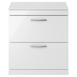 Athena 800mm Freestanding Cabinet & Worktop - Gloss White
