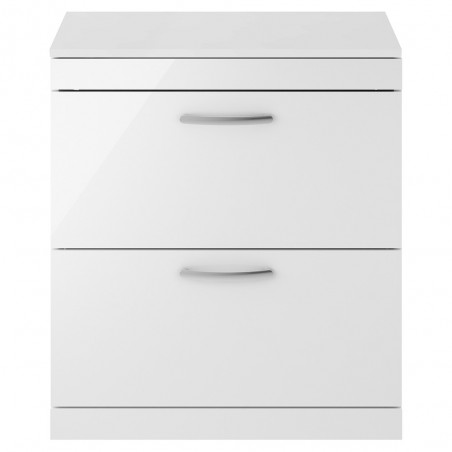 Athena 800mm Freestanding Cabinet & Worktop - Gloss White