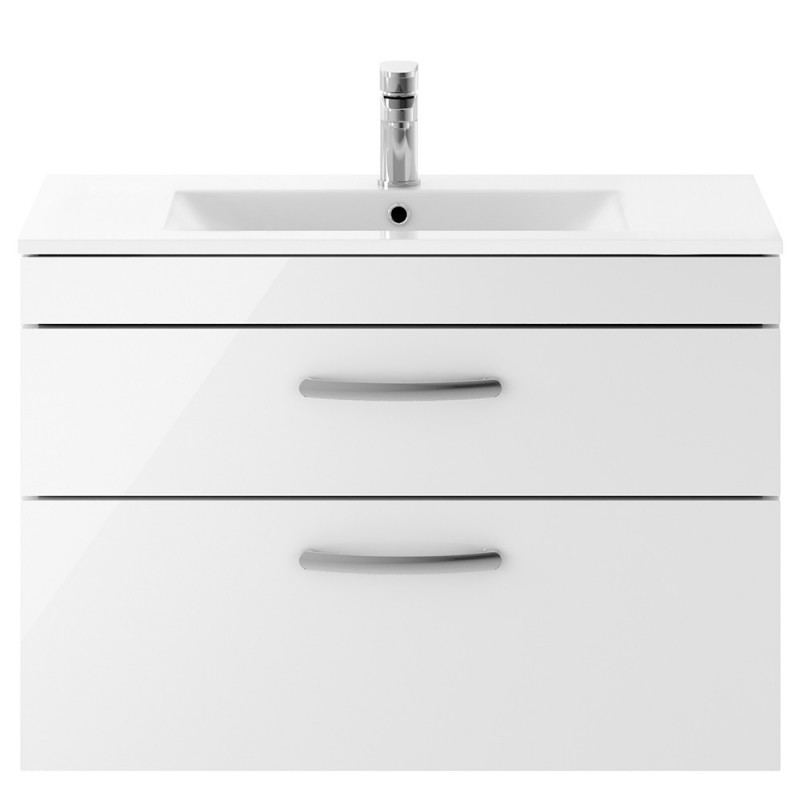 Athena 800mm Wall Hung Cabinet & Minimalist Basin - Gloss White Athena 800mm Wall Hung Cabinet & Minimalist Basin - Gloss White