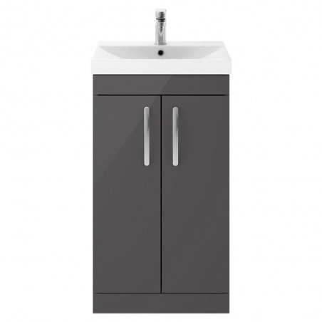 Athena 500mm Freestanding Cabinet & Thin-Edge Basin - Gloss Grey