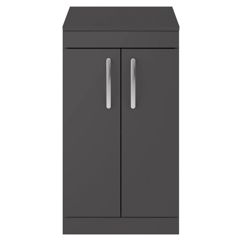 Athena 500mm Freestanding Cabinet & Worktop - Gloss Grey