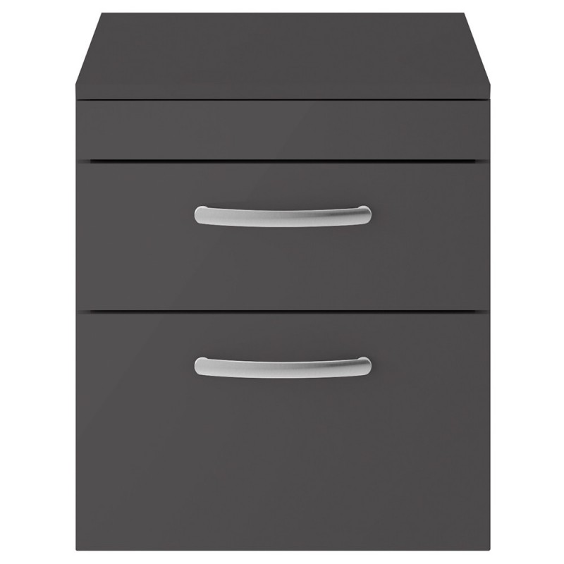 Athena 500mm Wall Hung Cabinet & Worktop - Gloss Grey