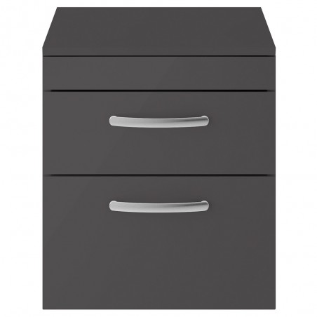 Athena 500mm Wall Hung Cabinet & Worktop - Gloss Grey