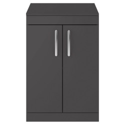 Athena 600mm Freestanding Cabinet & Worktop - Gloss Grey