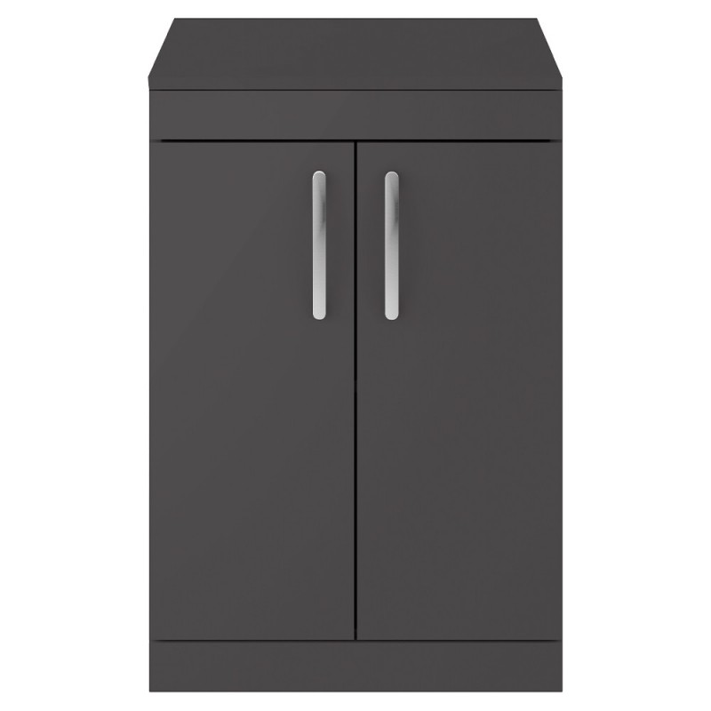 Athena 600mm Freestanding Cabinet & Worktop - Gloss Grey