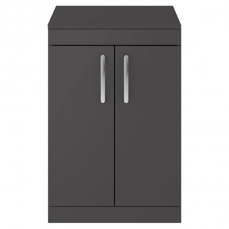 Athena 600mm Freestanding Cabinet & Worktop - Gloss Grey