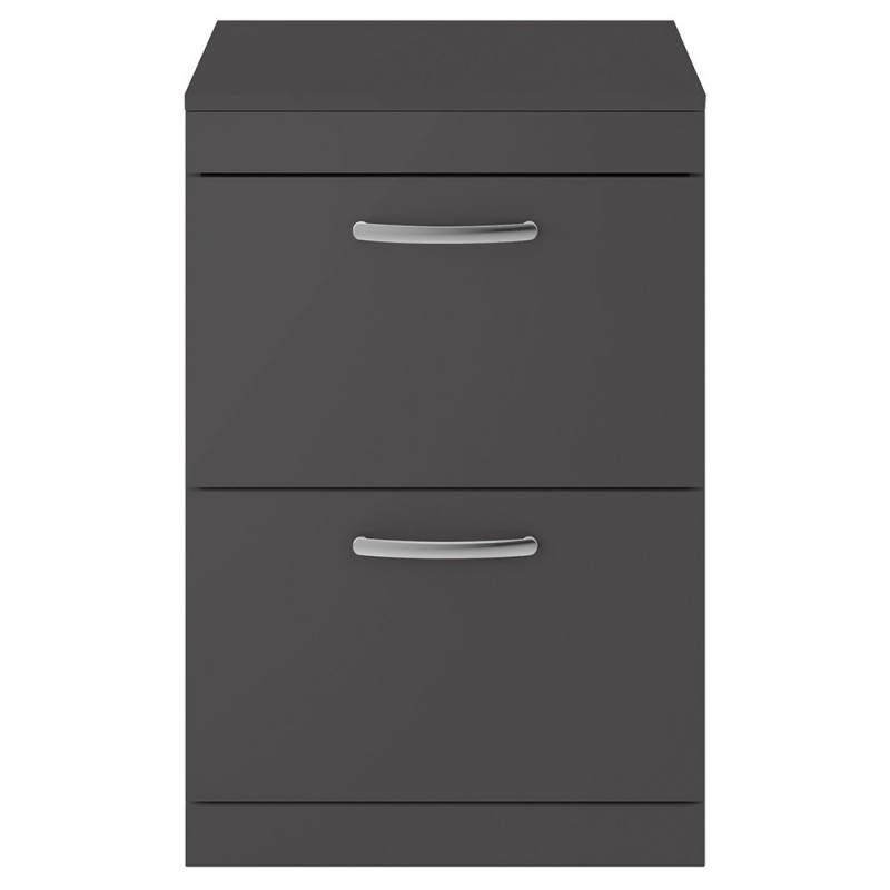 Athena 600mm Freestanding Cabinet & Worktop - Gloss Grey