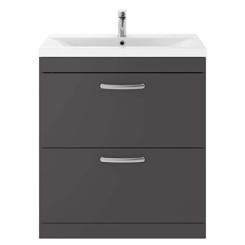 Athena 500mm Freestanding Cabinet & Mid-Edge Basin - Gloss Grey Athena 500mm Freestanding Cabinet & Mid-Edge Basin - Gloss Grey