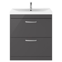 Athena 800mm Freestanding Cabinet & Thin-Edge Basin - Gloss Grey