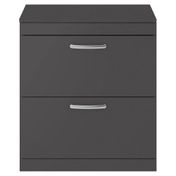 Athena 800mm Freestanding Cabinet & Worktop - Gloss Grey