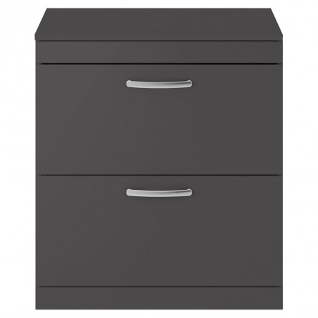 Athena 800mm Freestanding Cabinet & Worktop - Gloss Grey