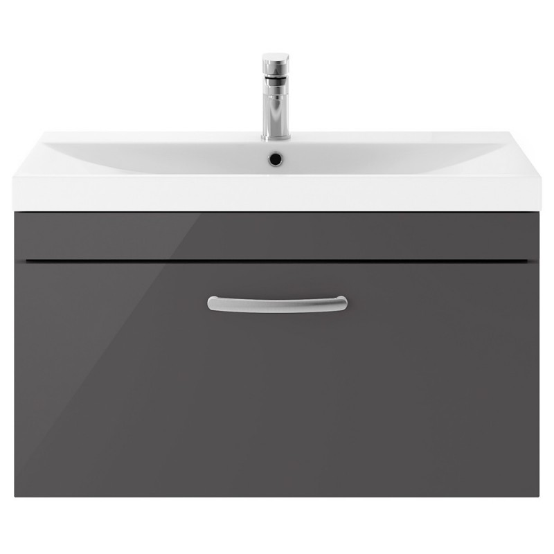 Athena 800mm Wall Hung Cabinet & Thin-Edge Basin - Gloss Grey Athena 800mm Wall Hung Cabinet & Thin-Edge Basin - Gloss Grey