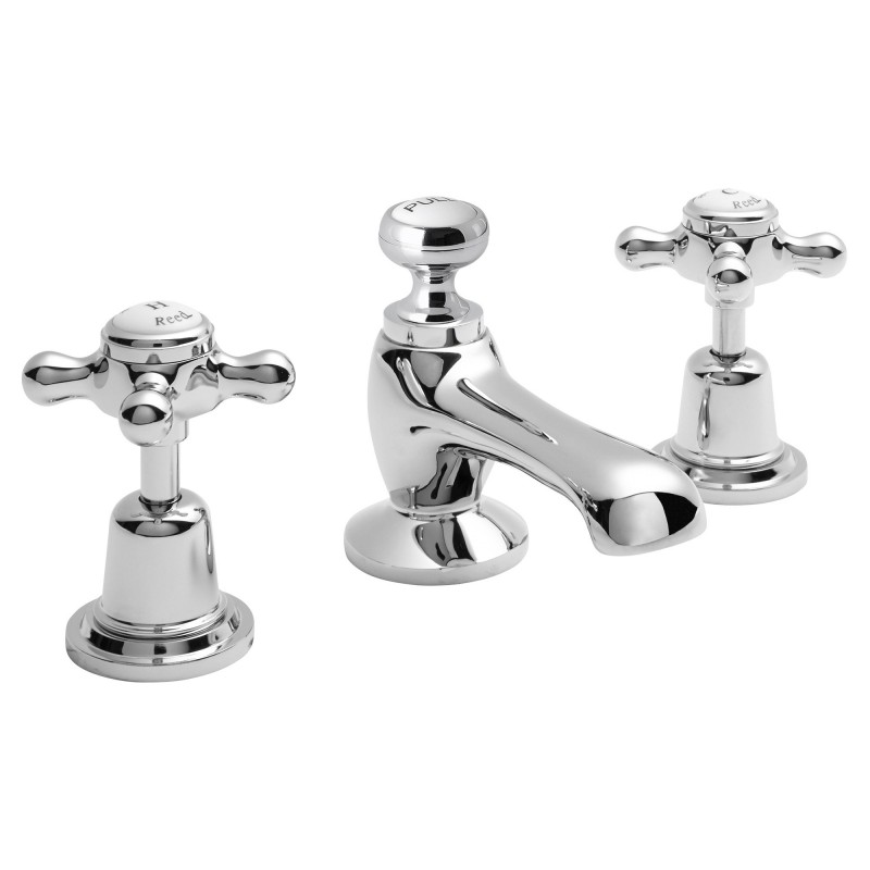 Topaz 3 Tap Hole Basin Mixer With Pop-Up Waste Topaz 3 Tap Hole Basin Mixer With Pop-Up Waste