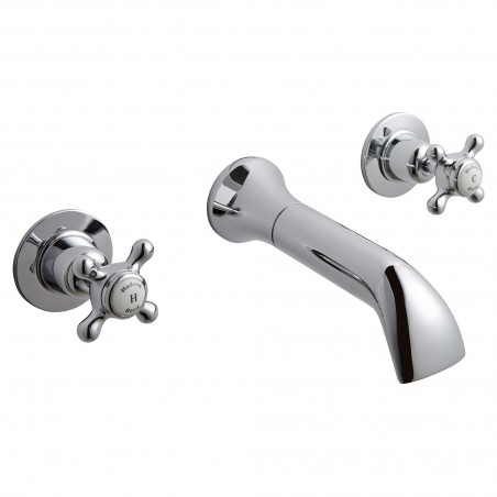 Topaz Wall Hung Bath Spout & Stop Taps