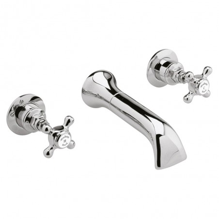 Topaz Wall Hung Bath Spout & Stop Taps