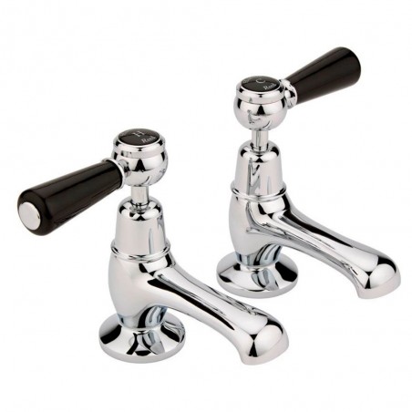 Topaz Black lever basin taps