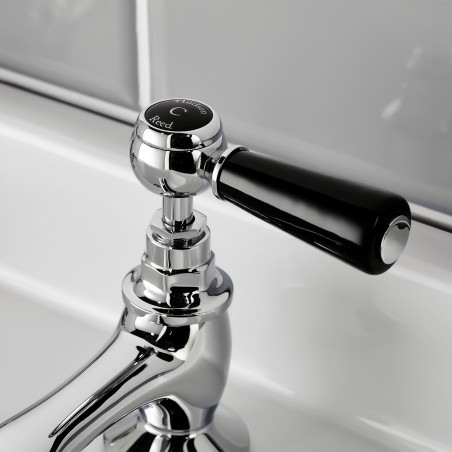 Topaz Black Hex Lever basin taps