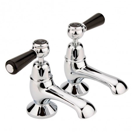 Topaz Black lever bath taps