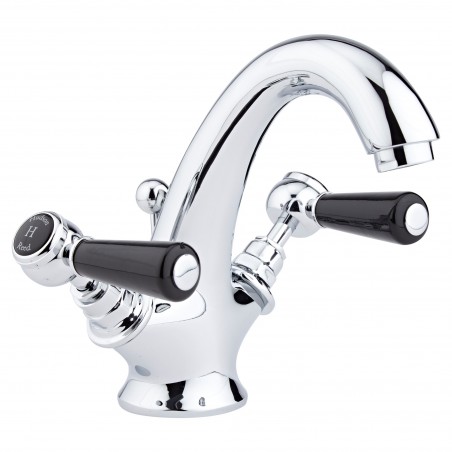 Topaz Black Hex Lever mono basin mixer