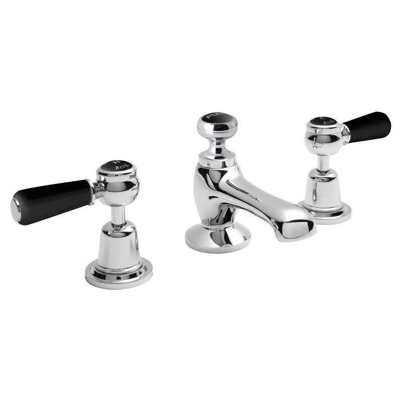 Topaz Black lever 3 Tap Hole basin mixer Topaz Black lever 3 Tap Hole basin mixer