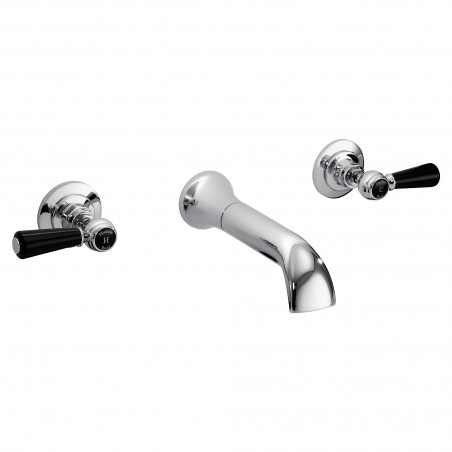 Topaz Black lever 3 Tap Hole bath filler