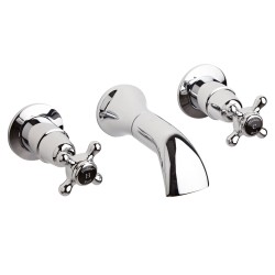 Wall Mount 3 Tap Hole Basin Tap Dome Crosshead