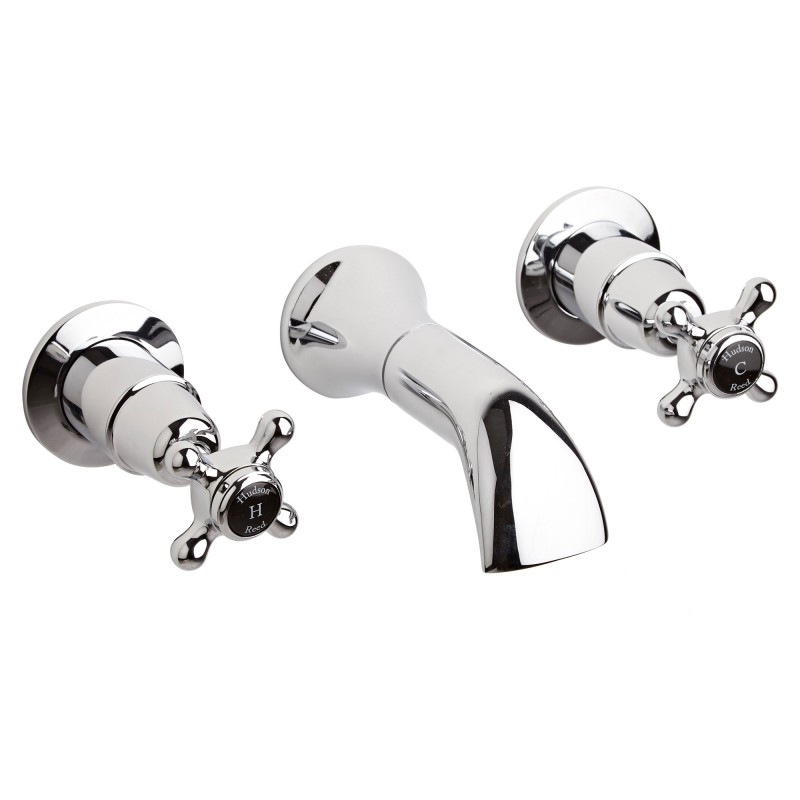 Wall Mount 3 Tap Hole Basin Tap Dome Crosshead Wall Mount 3 Tap Hole Basin Tap Dome Crosshead