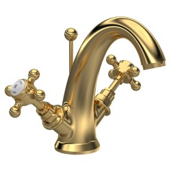 Brushed Brass Topaz With Crosshead Mono Basin Mixer