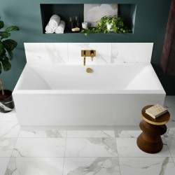 Asselby Square Double Ended Rectangular Bath 1700mm x 700mm - Eternalite Acrylic - Insitu