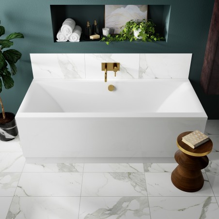 Asselby Square Double Ended Rectangular Bath 1700mm x 700mm - Eternalite Acrylic