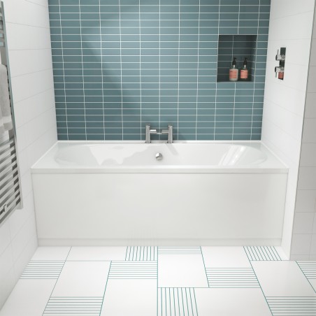 Otley Round Double Ended Rectangular Bath 1800mm x 800mm - Eternalite Acrylic