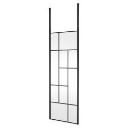Matt Black 760mm Abstract Frame Wetroom Screen with Ceiling Posts