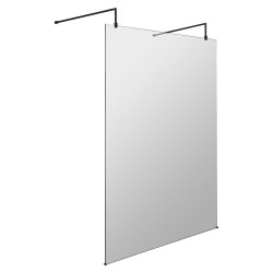 1400mm x 1950mm Wetroom Screen with Black Support Bars and Feet