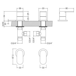 Binsey 3/4" Side Valves - Technical Drawing